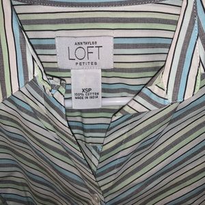 Anne Taylor Loft petite stripe blouse